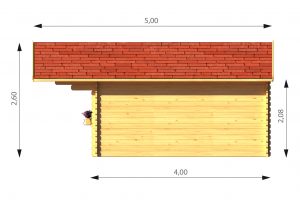 Drevený záhradný domček DREUX 5m x 4m , 20 m² (44 mm)