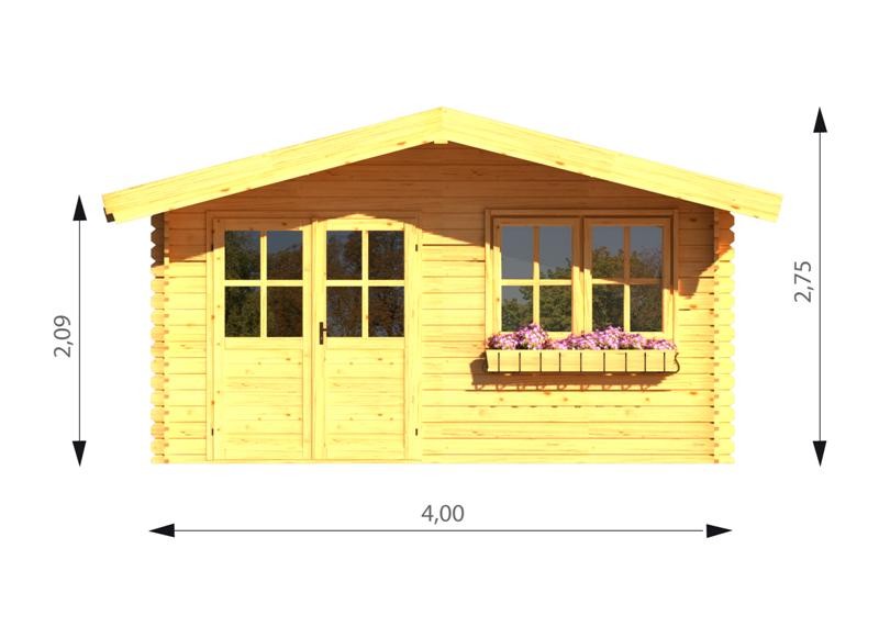 Drevený záhradný domček Jack 4m x 3m (34 mm)