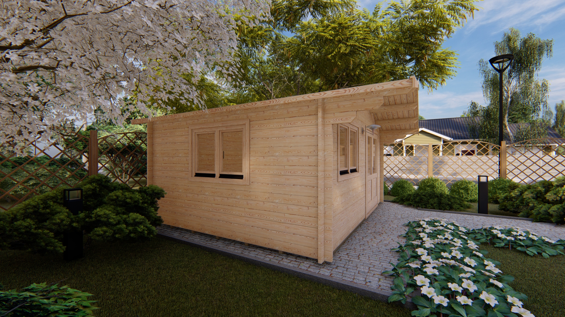 Drevený záhradný domček Linus 5m x 4m (44 mm)