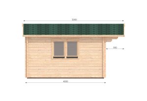 Drevený záhradný domček Linus 4m x 4m (44 mm)