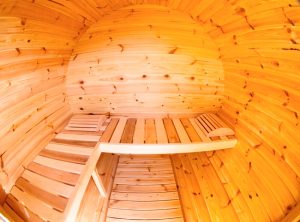 Drevená sauna 1,7m Ø 1,97 m (Borovicové drevo)