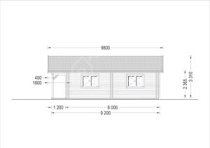 Drevená chata RIVIERA 100 m² + 20 m² terasa (66mm)