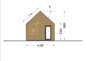 Drevená chata s terasou ADALINE 50 m²