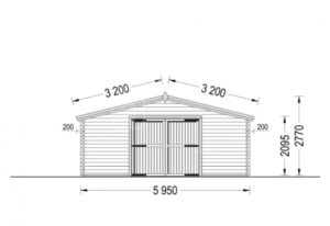 Drevená garáž 6m x 6m 36 m² (44 mm)
