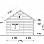 Dvojposchodová drevená chata s terasou ALBI, 5m x 5,6m (44mm)