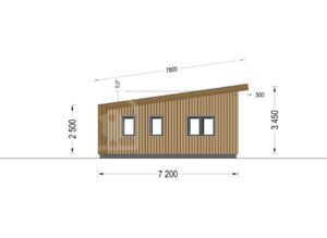 Drevený dom ZOE (44 mm + obklad), 110 m²