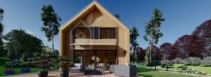 Drevený dom ASTRID (44 mm + obklad), 120 m²