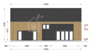 Drevený dom INGRID (44 mm + obklad), 170 m²