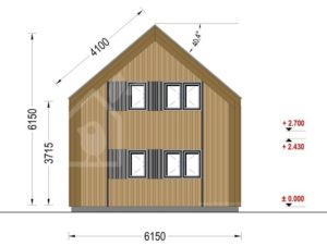 Drevený dom ASTRID (44 mm + obklad), 120 m²