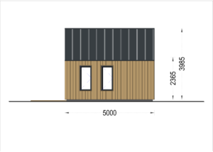 Drevená chata SALLY (44 mm + obklad), 19,9 m²